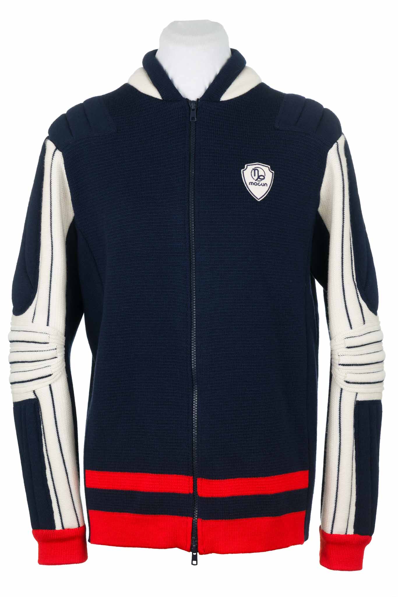 Macun-Vintage Sport Pullover blau-weiss